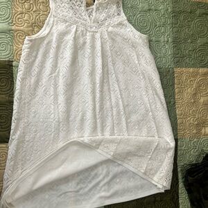 White Lace Sleeveless Top